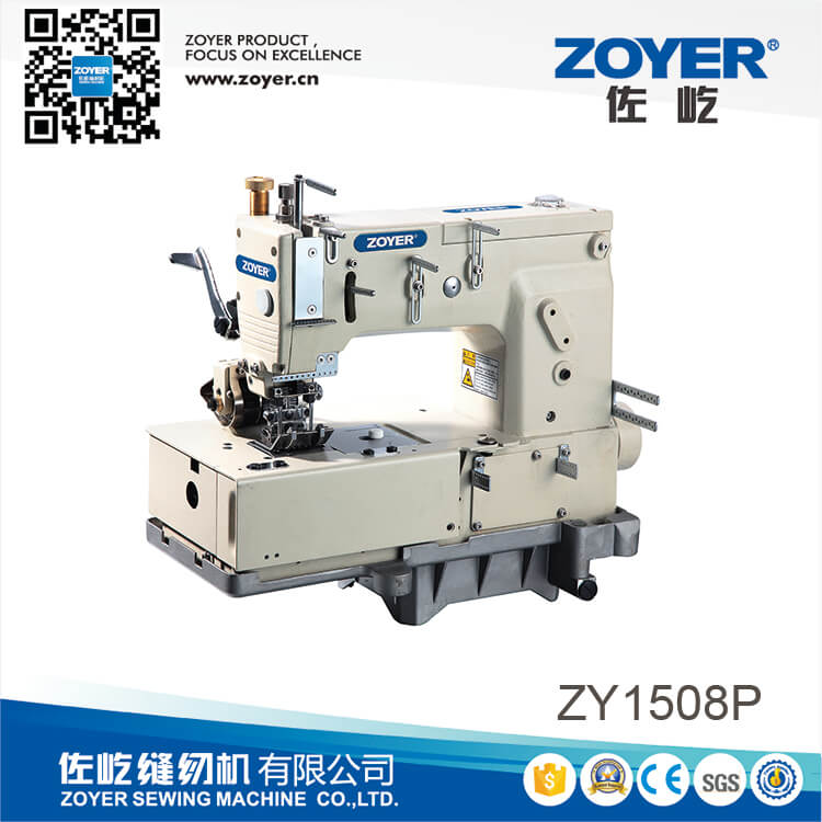 Zy1508P Zoyer 1-4 Máquina de punto de cadena de doble cama con cama plana con mecanismo de movimiento horizontal