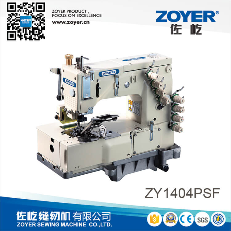 ZY 1404PSF Zoyer 4-Aguja Máquina de coser plano de la cama plana para la camisa frontando