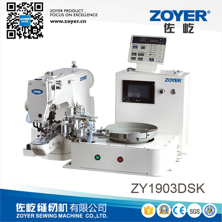 Zy1903DSK Zoyer Botón de transmisión directa que se fija con la máquina de coser con el dispositivo de alimentación automática de botones