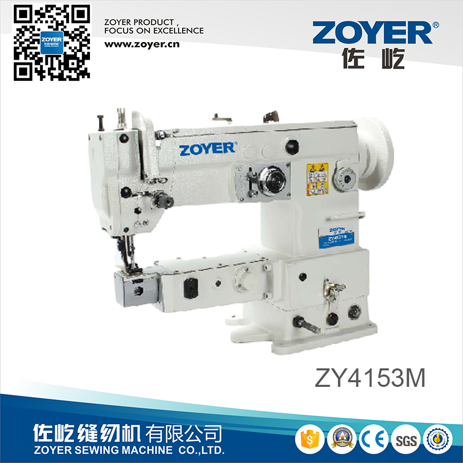 ZOYER ZY4153 cama cilíndrica de servicio pesado gancho grande con parte inferior máquina de coser en zigzag
